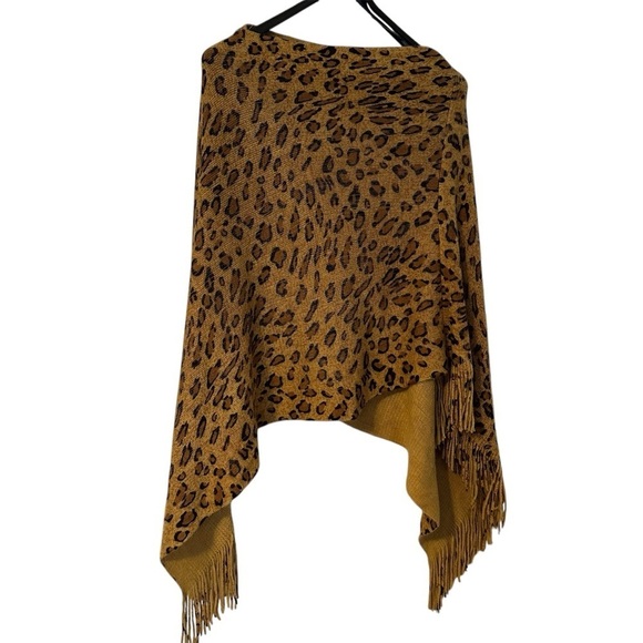 Crazy Train Shawl Leopard Print Fringe Soft & Cozy Eclectic Boho Glamour Size OS - Picture 1 of 7